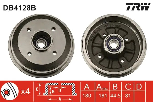 Brake Drum DB4128 - TRW