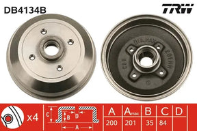 Brake Drum DB4134 - TRW