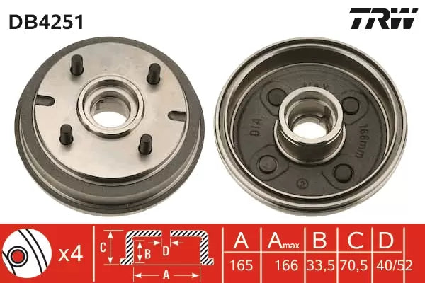 Brake Drum DB4251 - TRW