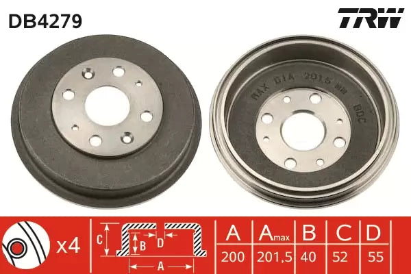 Brake Drum DB4279 - TRW
