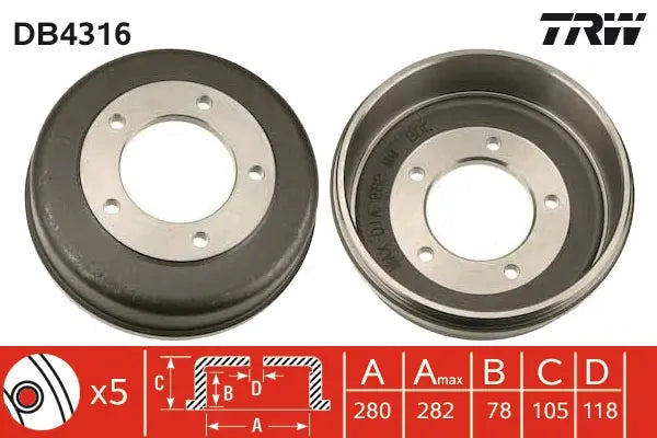 Brake Drum DB4316 - TRW