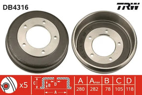 Brake Drum DB4316 - TRW