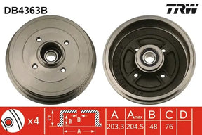Brake Drum DB4363 - TRW