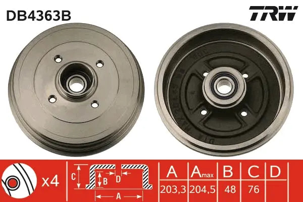 Brake Drum DB4363B - TRW