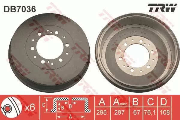 Brake Drum DB7036 - TRW
