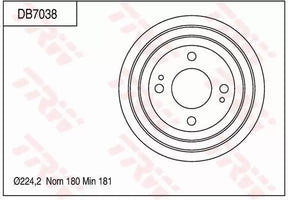 Brake Drum DB7038 - TRW