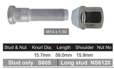 Stud & Nut NS605A - Nice Products | Universal Auto Spares
