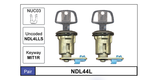 Door Locks pair NDL44L - Nice Products | Universal Auto Spares