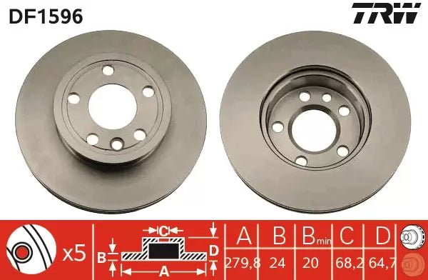 Brake Disc DF1596 - TRW