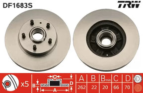 Brake Disc DF1683S - TRW