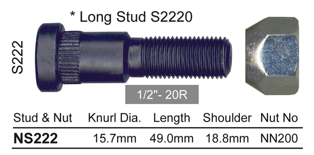 Stud & Nut NS222 - Nice Products | Universal Auto Spares