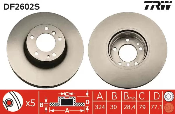 Brake Disc DF2602S - TRW