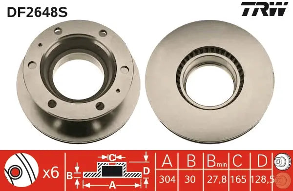 Brake Disc DF8648S - TRW