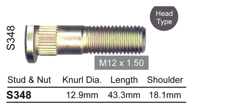 Wheel Stud S348 - Nice Products | Universal Auto Spares