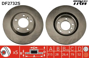 Brake Disc DF2732S - TRW