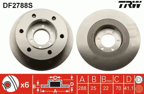Brake Disc DF2788S - TRW