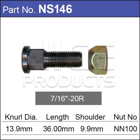 Stud & Nut NS146 - Nice Products | Universal Auto Spares