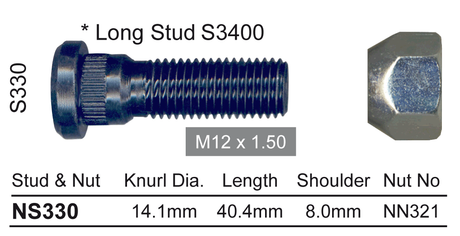 Stud & Nut NS330 - Nice Products | Universal Auto Spares