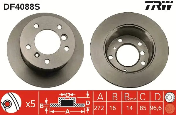 Brake Disc DF4088S - TRW