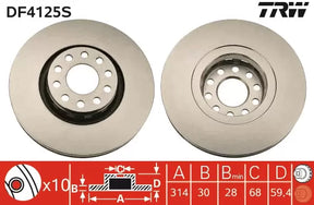 Brake Disc DF4125S - TRW