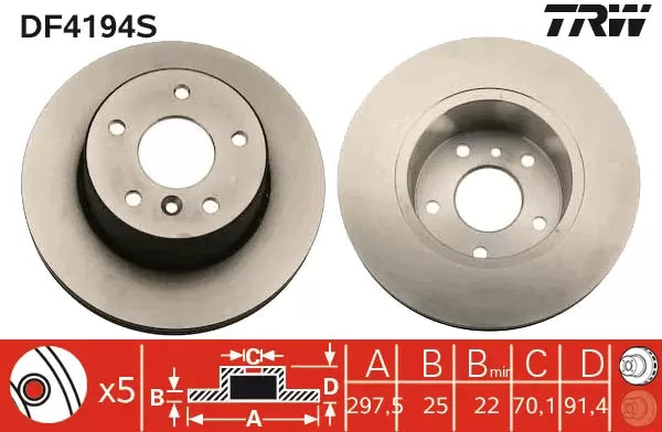 Brake Disc DF4194S - TRW