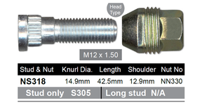 Stud & Nut NS318 - Nice Products | Universal Auto Spares