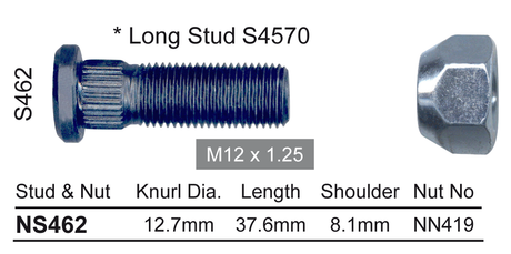 Stud & Nut NS462 - Nice Products | Universal Auto Spares