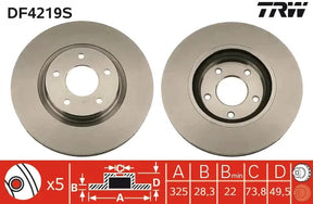Brake Disc DF4219S - TRW