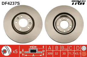 Brake Disc DF4237S - TRW