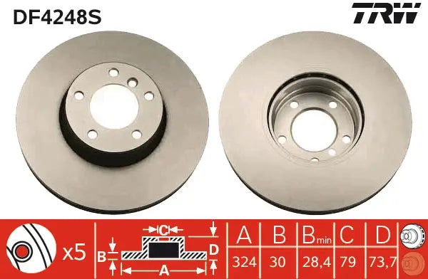 Brake Disc DF4248S - TRW