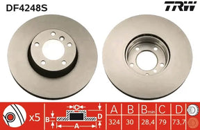 Brake Disc DF8248S - TRW