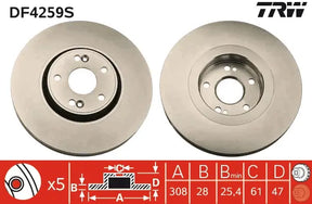 Brake Disc DF4259S - TRW