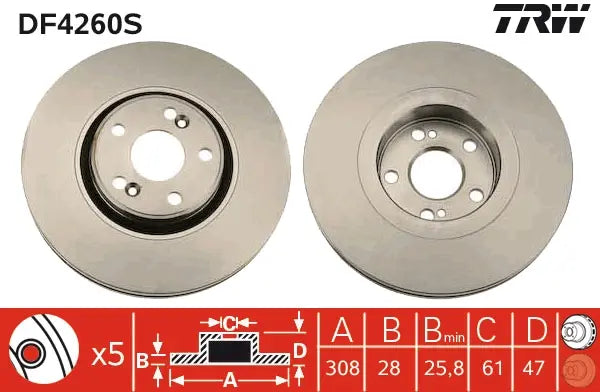 Brake Disc DF4260S - TRW