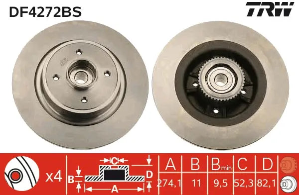 Brake Disc DF4272BS - TRW