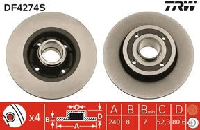 Brake Disc DF4274S - TRW