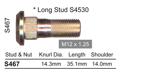 Wheel Stud S467 - Nice Products | Universal Auto Spares