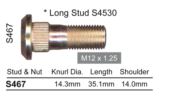 Wheel Stud S467 - Nice Products | Universal Auto Spares