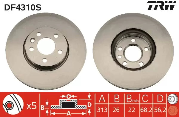 Brake Disc DF4310S - TRW