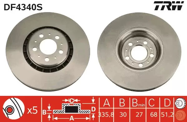 Brake Disc DF4340S - TRW