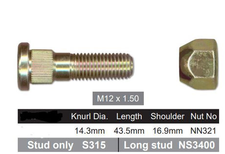 Stud & Nut NS321 - Nice Products | Universal Auto Spares