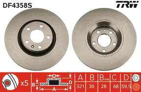 Brake Disc DF6358S - TRW