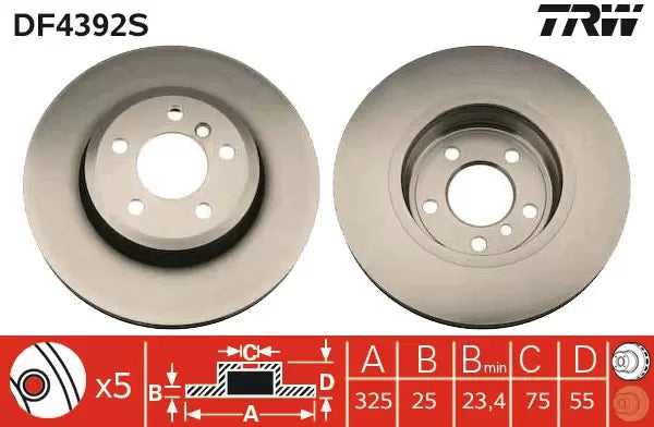 Brake Disc DF4392S - TRW