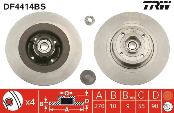 Brake Disc DF4414BS - TRW