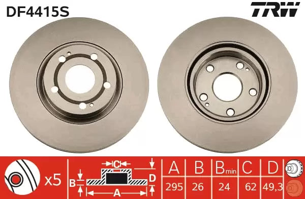 Brake Disc DF4415S - TRW