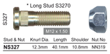 Stud & Nut NS327 - Nice Products | Universal Auto Spares