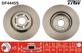 Brake Disc DF4445S - TRW
