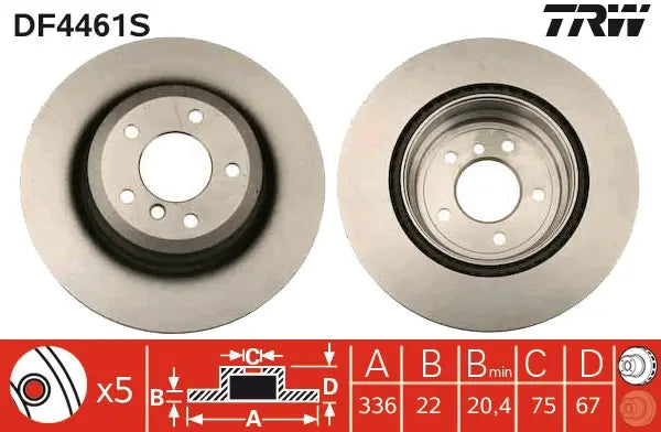 Brake Disc DF4461S - TRW
