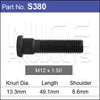Wheel Stud S380 - Nice Products | Universal Auto Spares