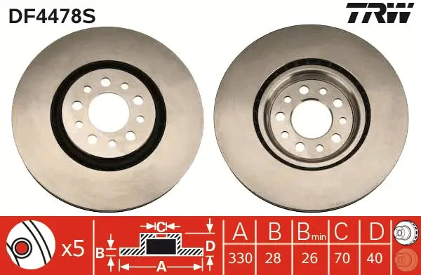 Brake Disc DF4478S - TRW