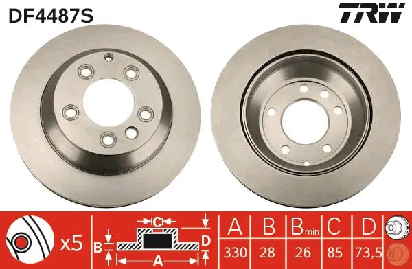 Brake Disc DF4487S - TRW